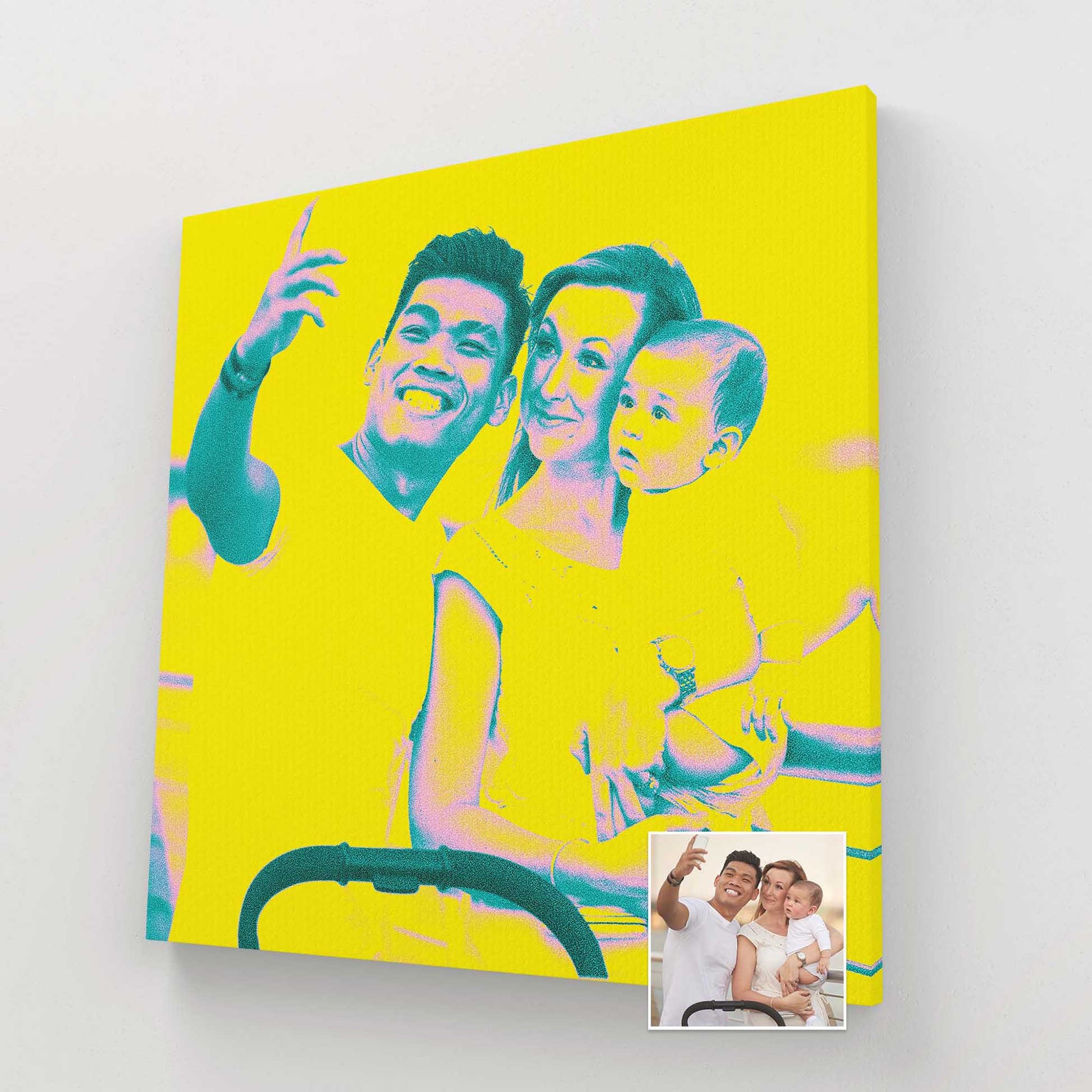 Personalised Acid Yellow Canvas: Add a cool and funky touch to your home decor with this vibrant and bright artwork