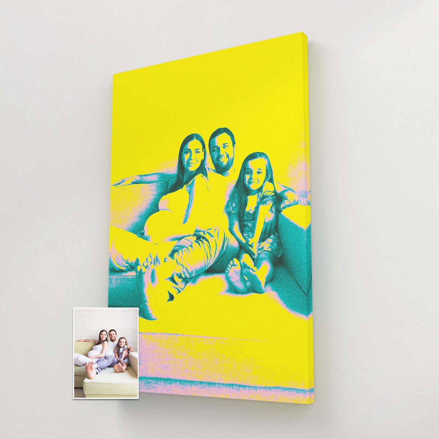 Personalised Acid Yellow Canvas: Ignite your space with a pop of cool and funky style