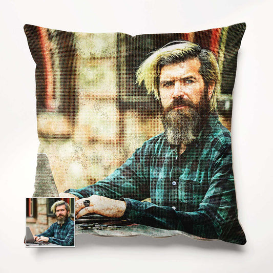The Personalised Grunge FX Cushion is the perfect fusion of vintage charm and modern creativity. With its distressed print from your photo, this cushion showcases a unique and original artwork that appeals to art lovers, handmade