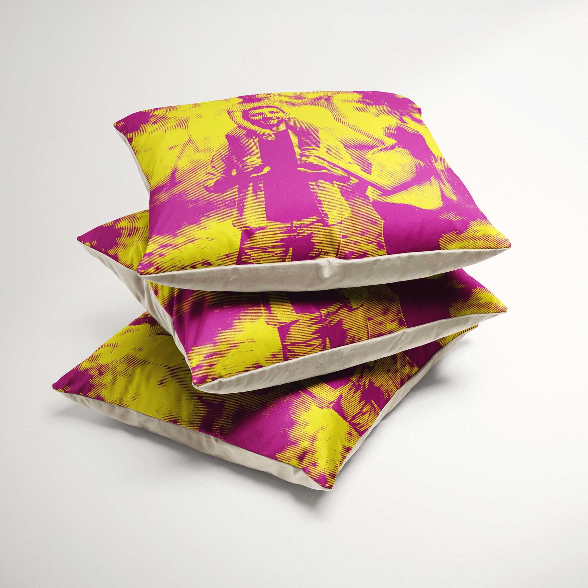 Personalised Yellow & Pink Texture Cushion - Embrace the warmth and softness of velvet fabric as you relax and unwind. Custom printed from your photo, it adds a unique and personal touch to your interior design