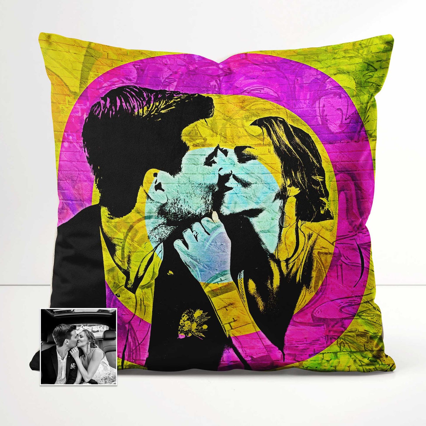 Add a burst of creativity to your home decor with the Personalised Graffiti Street Art Cushion. Printed from your photo, this cushion showcases vivid and vibrant colors that capture the essence of urban street art, unique and original