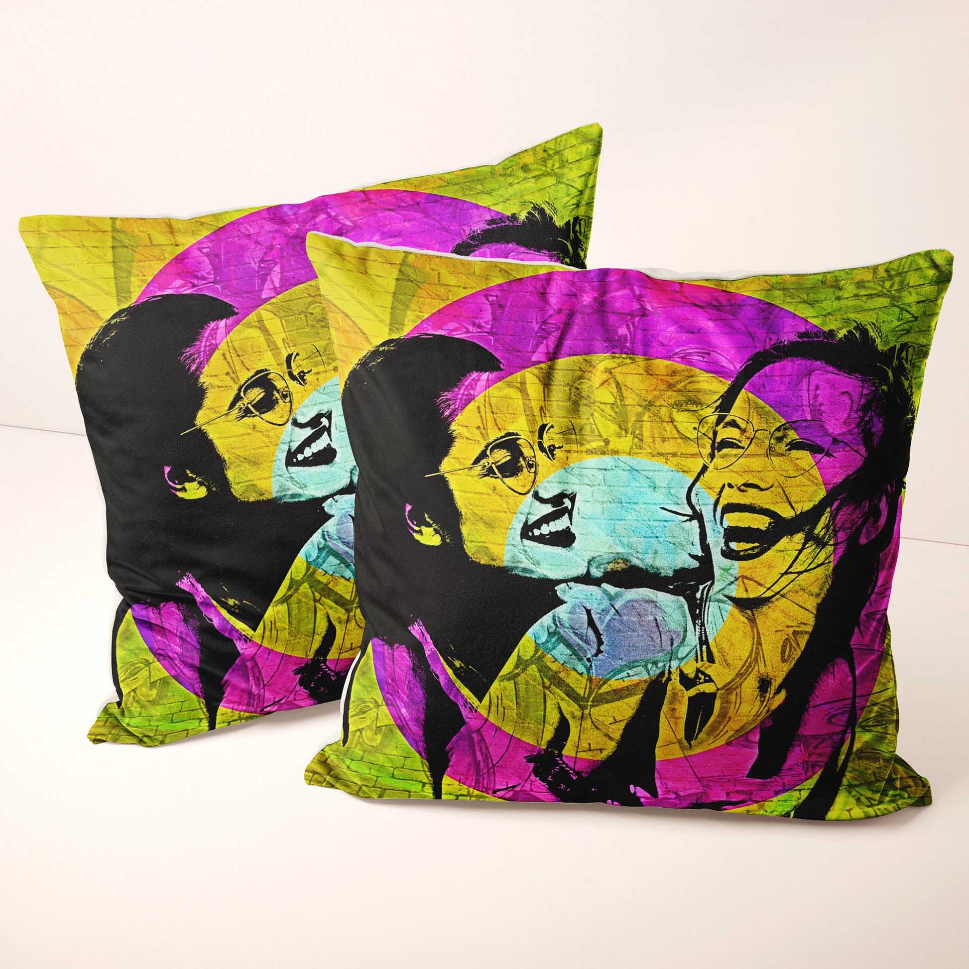 Inject a dose of urban cool into your home with the Personalised Graffiti Street Art Cushion. Its vivid and vibrant print, derived from your photo, brings the energy and creativity of street art to your interior