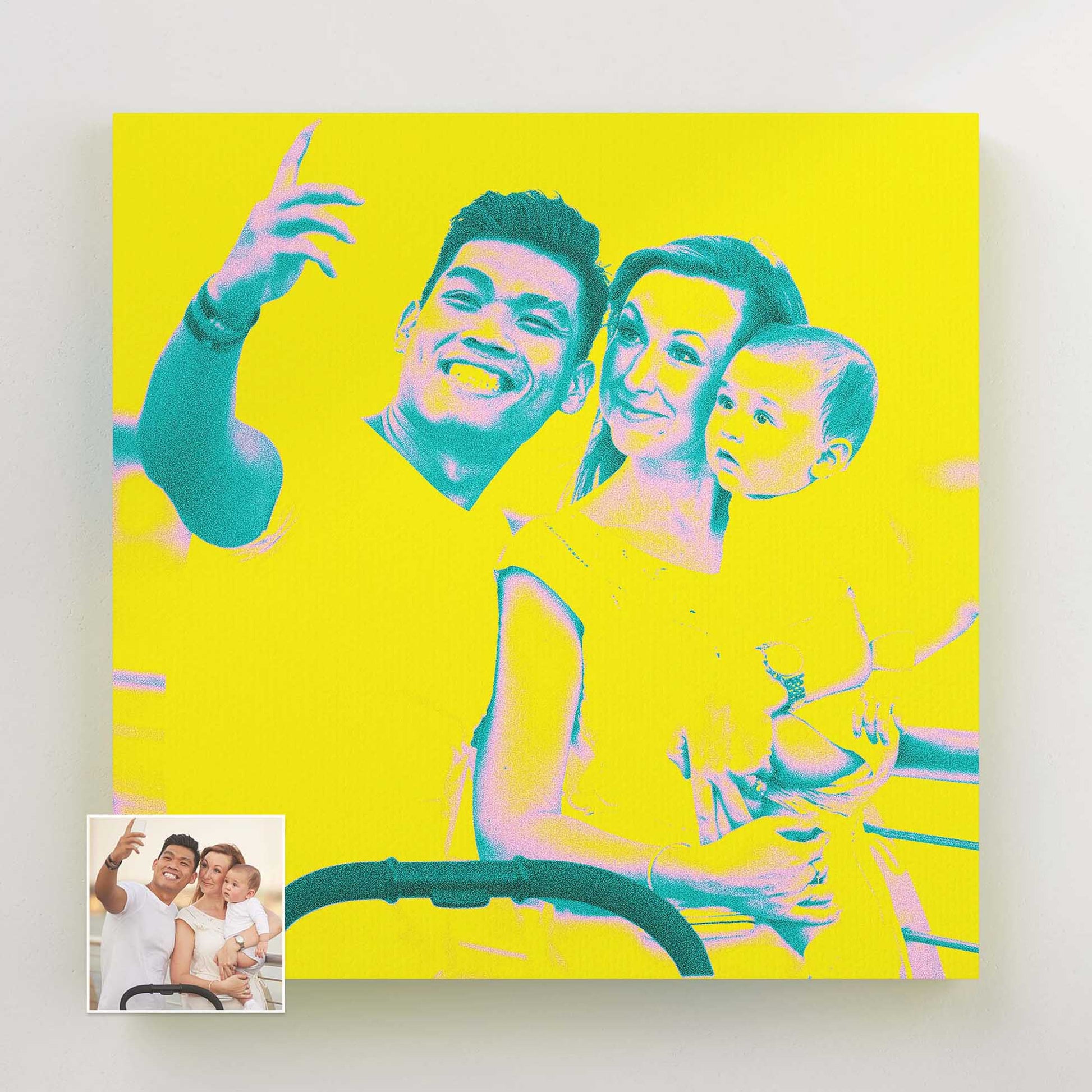 Get ready to inject some fun and vibrancy into your space with the Personalised Acid Yellow Canvas