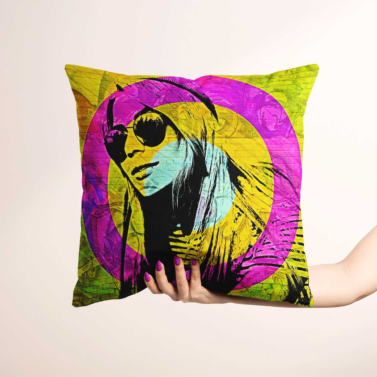 Unleash your creativity with the Personalised Graffiti Street Art Cushion, a vibrant and colorful masterpiece for your home decor. Printed from your photo, this cushion showcases the vivid and lively nature of street art, luxury feel