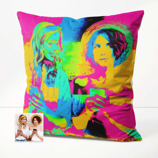 The Personalised Pop Art Cushion is a unique and quirky addition to your home decor. Printed from your photo, it showcases an original and creative design that brings a cool and imaginative touch. Handmade with soft velvet, luxury