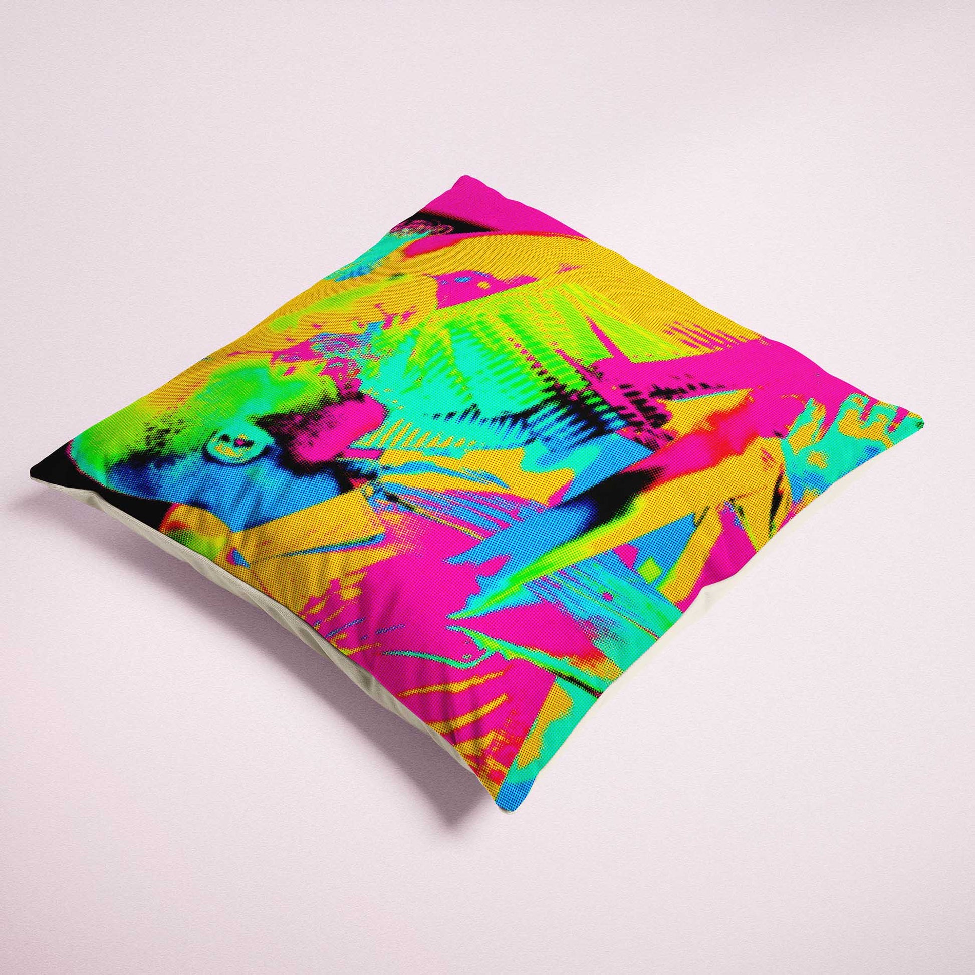 Immerse yourself in a world of imagination and creativity with the Personalised Pop Art Cushion. Printed from your photo, it features a unique and quirky design that sparks inspiration. Handmade with soft velvet, luxury and comfort
