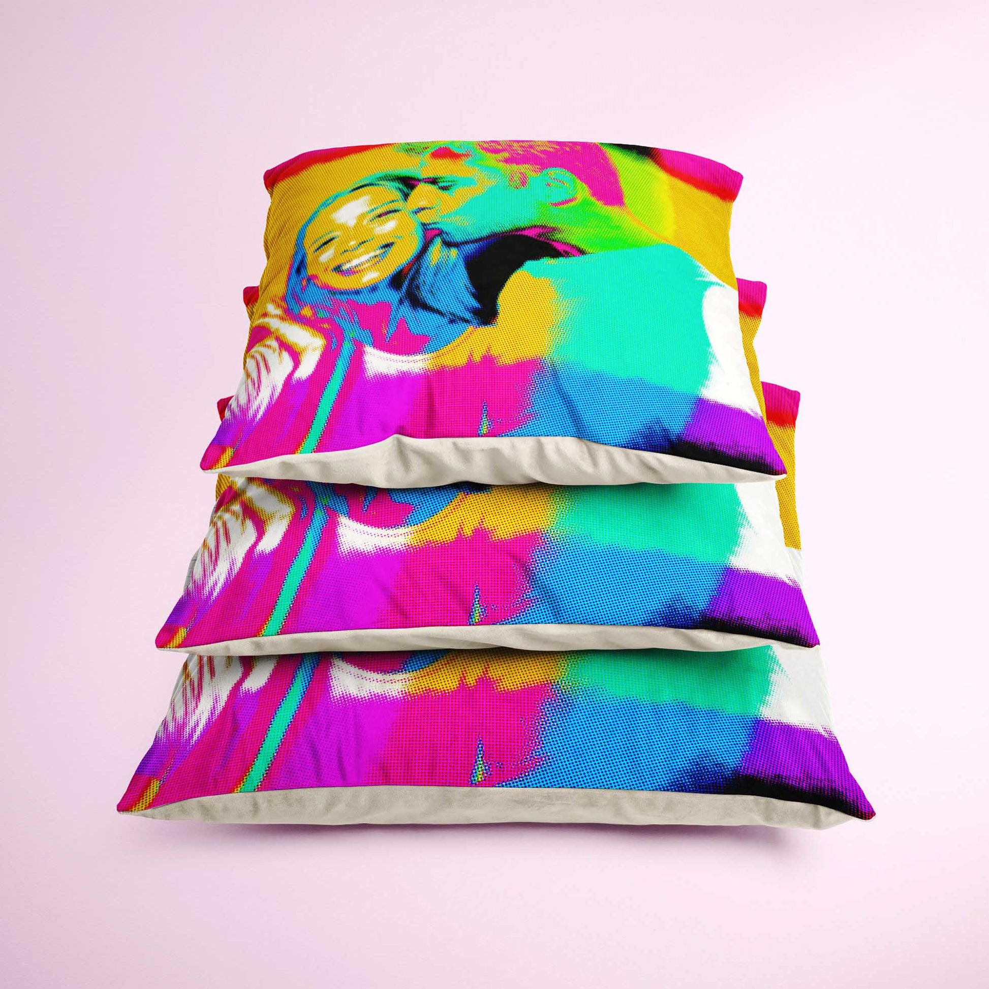 Infuse your home with creativity and imagination with the Personalised Pop Art Cushion. Printed from your photo, it features a unique and quirky design that adds a cool and original touch to your interior decor. Handmade with soft velvet