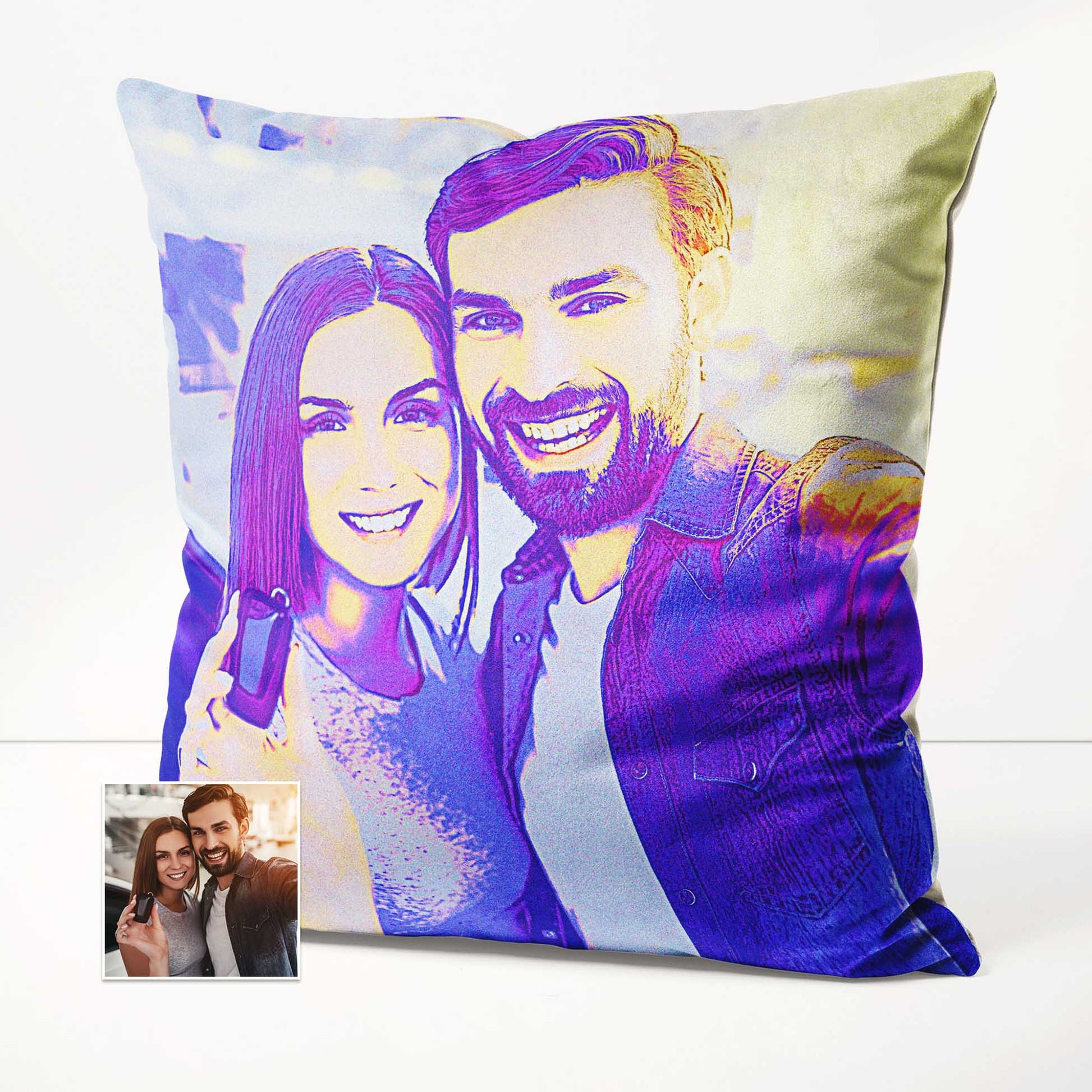 Our Personalised Blue and Purple Cushion is the epitome of luxury and comfort. Made from soft velvet, it provides a cosy and indulgent feel, perfect for snuggling up. Featuring unique furnishing with original art