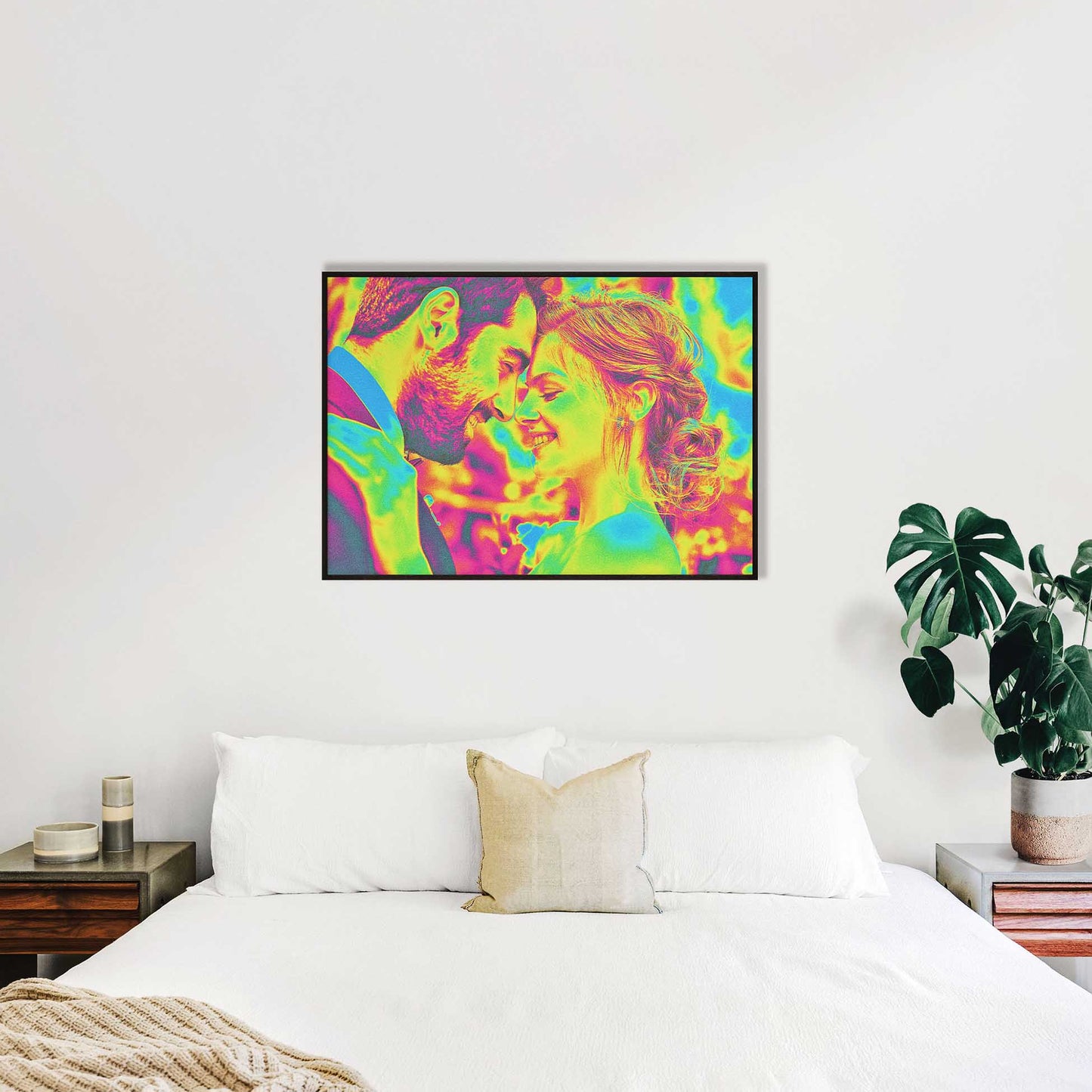 Elevate your home decor with the captivating Personalised Acid Trip Framed Print. This fine digital art piece features a colorful and vivid design that makes a bold statement. Printed from your photo, it showcases sharp and vibrant print