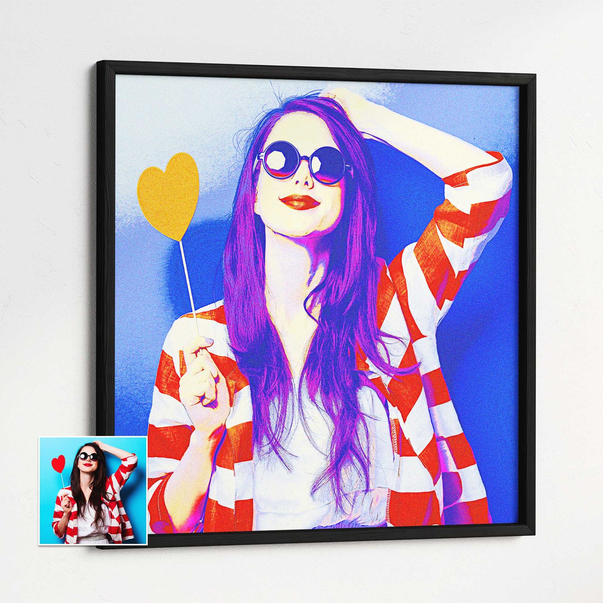 Make a bold and creative statement with the Personalised Blue & Purple Framed Print. Its fun and vibrant colors, printed from your photo, bring a full energy and lively vibe to your space, sharp and vivid details