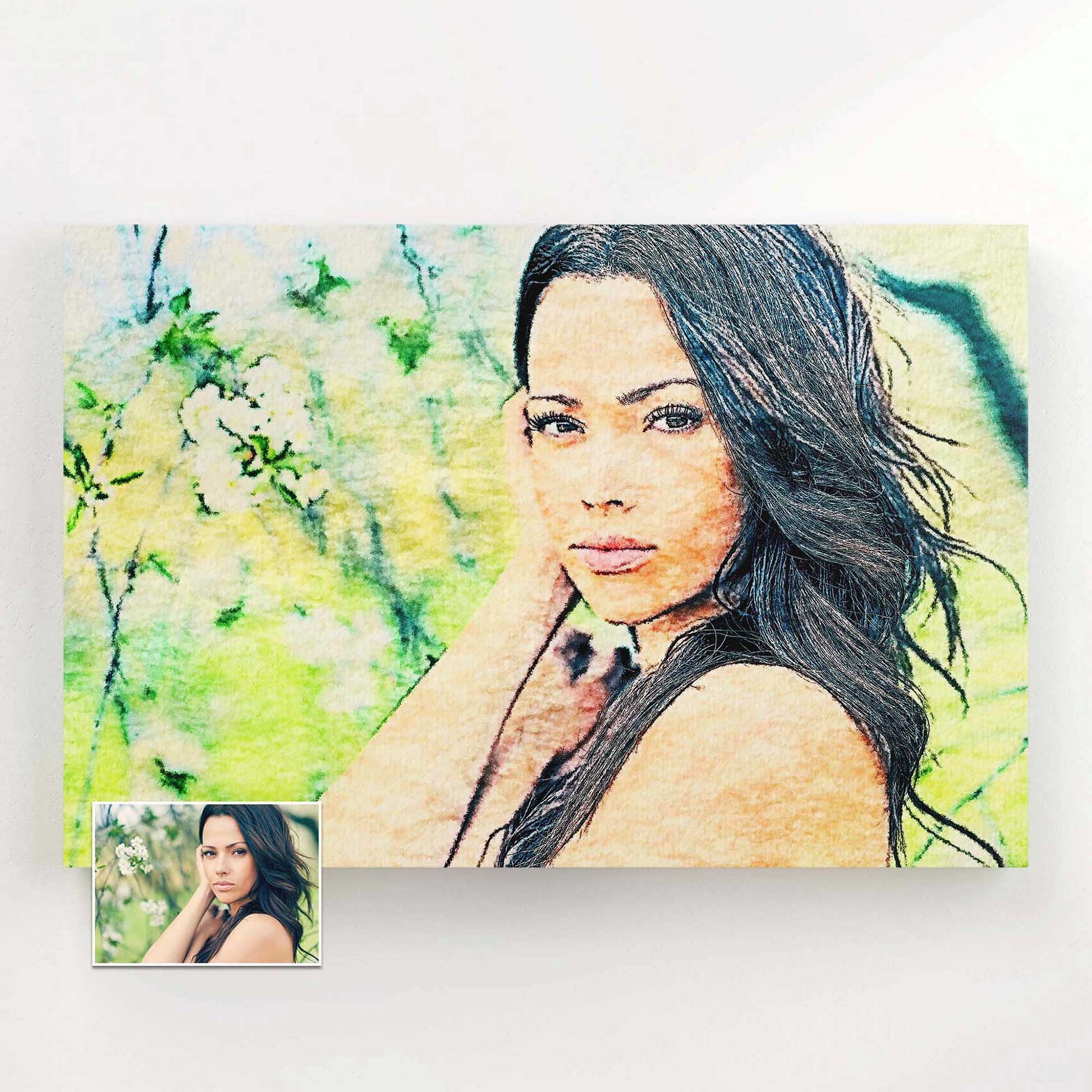Personalised Watercolor Painting Canvas: Elevate your decor with the natural and elegant allure of watercolor