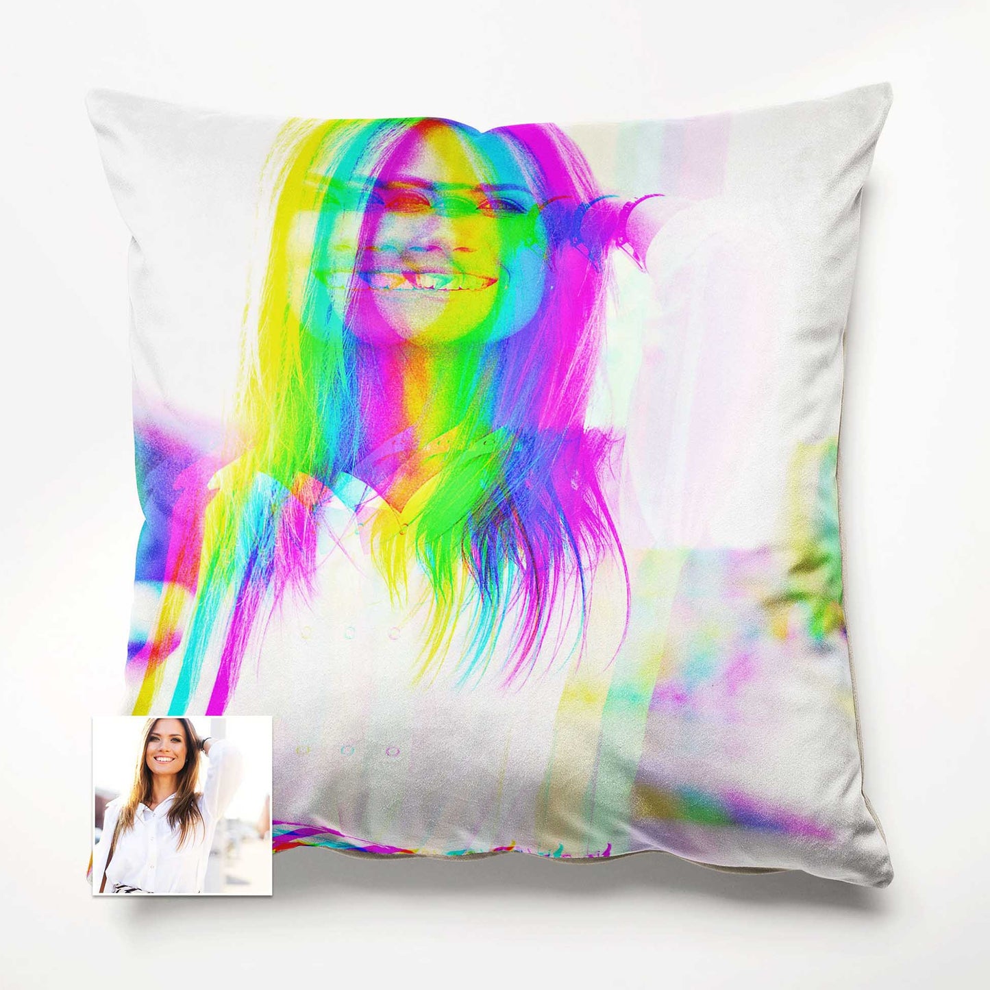 Dive into a world of personalized 3D magic with the Personalised Anaglyph 3D Cushion. Crafted from velvet fabric, it offers a soft and cosy touch. The print from your chosen photo creates an elegant and minimalist design