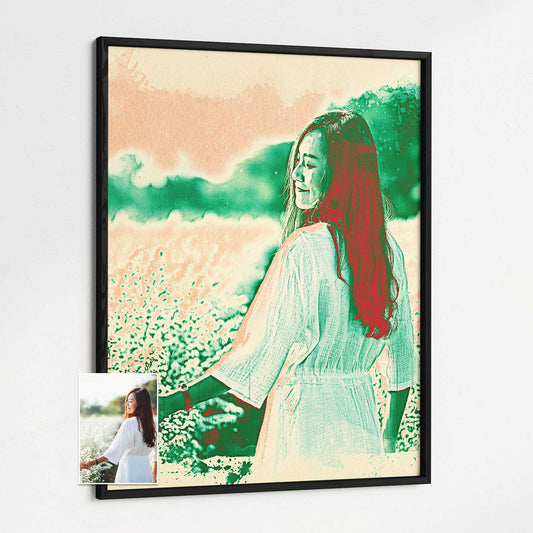 Creative and Imaginative Gift: Surprise your loved ones with this cool and imaginative personalised framed print. Its vibrant red and green hues, coupled with the watercolour style, evoke a sense of creativity and uniqueness