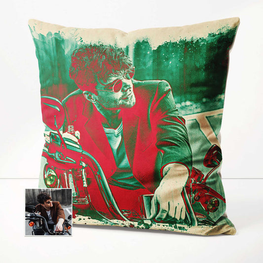 Add a burst of freshness to your space with the Personalised Green & Red Cushion. Crafted from velvet fabric, its vibrant and vivid colors create a sharp and eye-catching design. Print your favorite photo and transform this handmade cushion