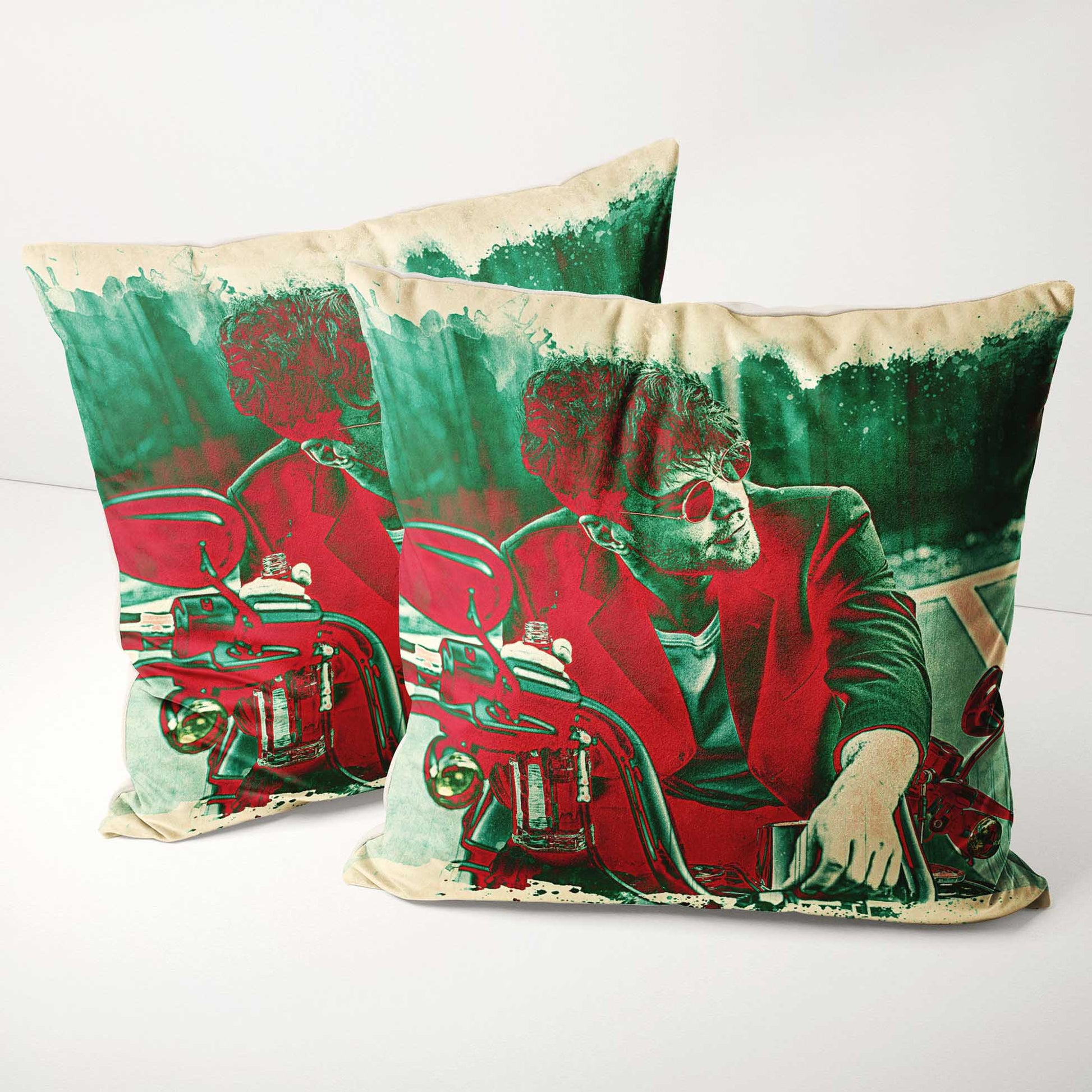 Infuse your space with the freshness of the Personalised Green & Red Cushion. Its vibrant and vivid colors create a sharp and eye-catching display, while the velvet fabric adds a luxurious touch. Handmade with care, bespoke cushion