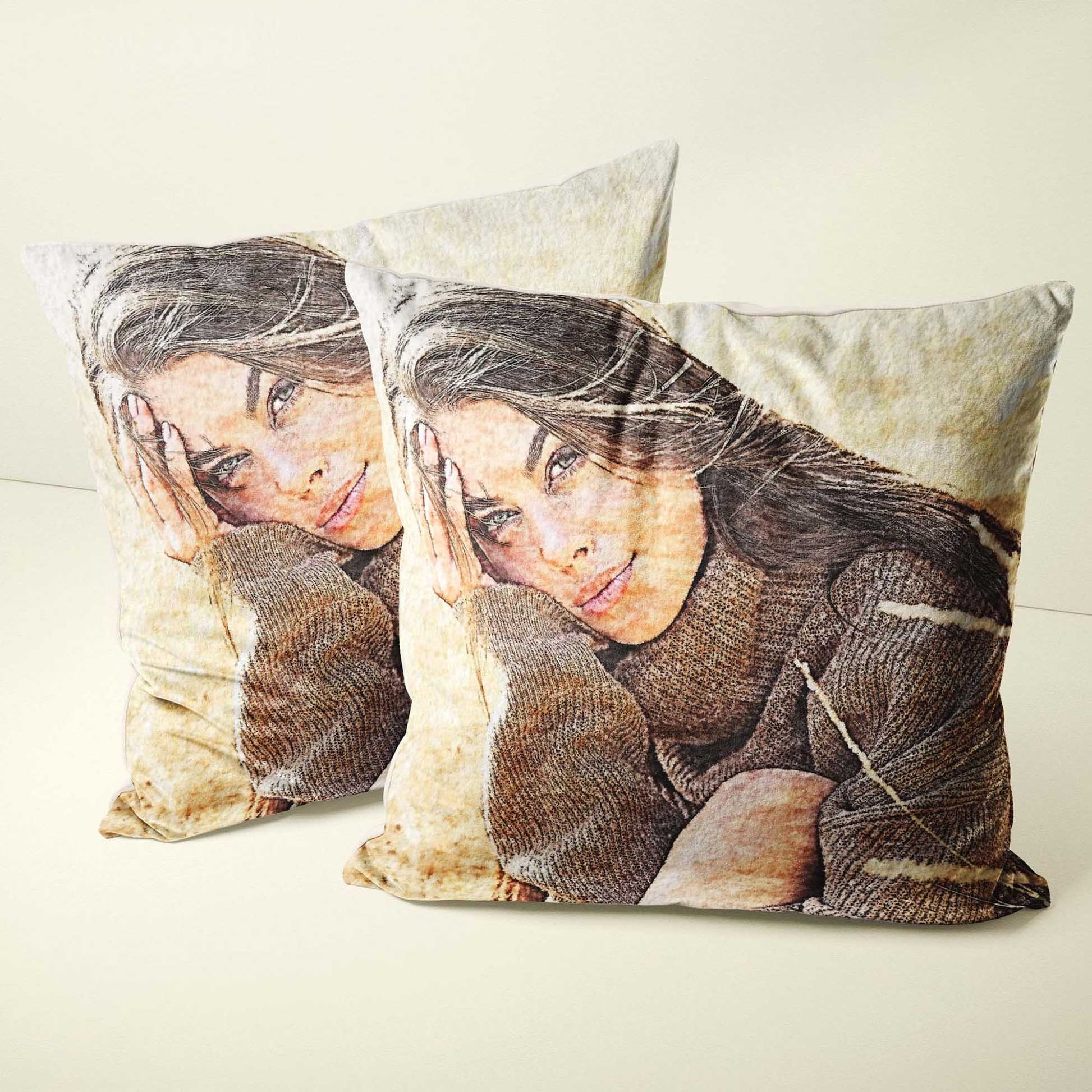 Transform your home decor with a personalized watercolor painting cushion. Crafted from soft velvet fabric, this stylish and chic accessory creates a cozy and inviting atmosphere. The ability to print from your photo adds a personal touch