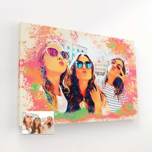 Experience the joy of art with a personalized Splash Watercolor Canvas
