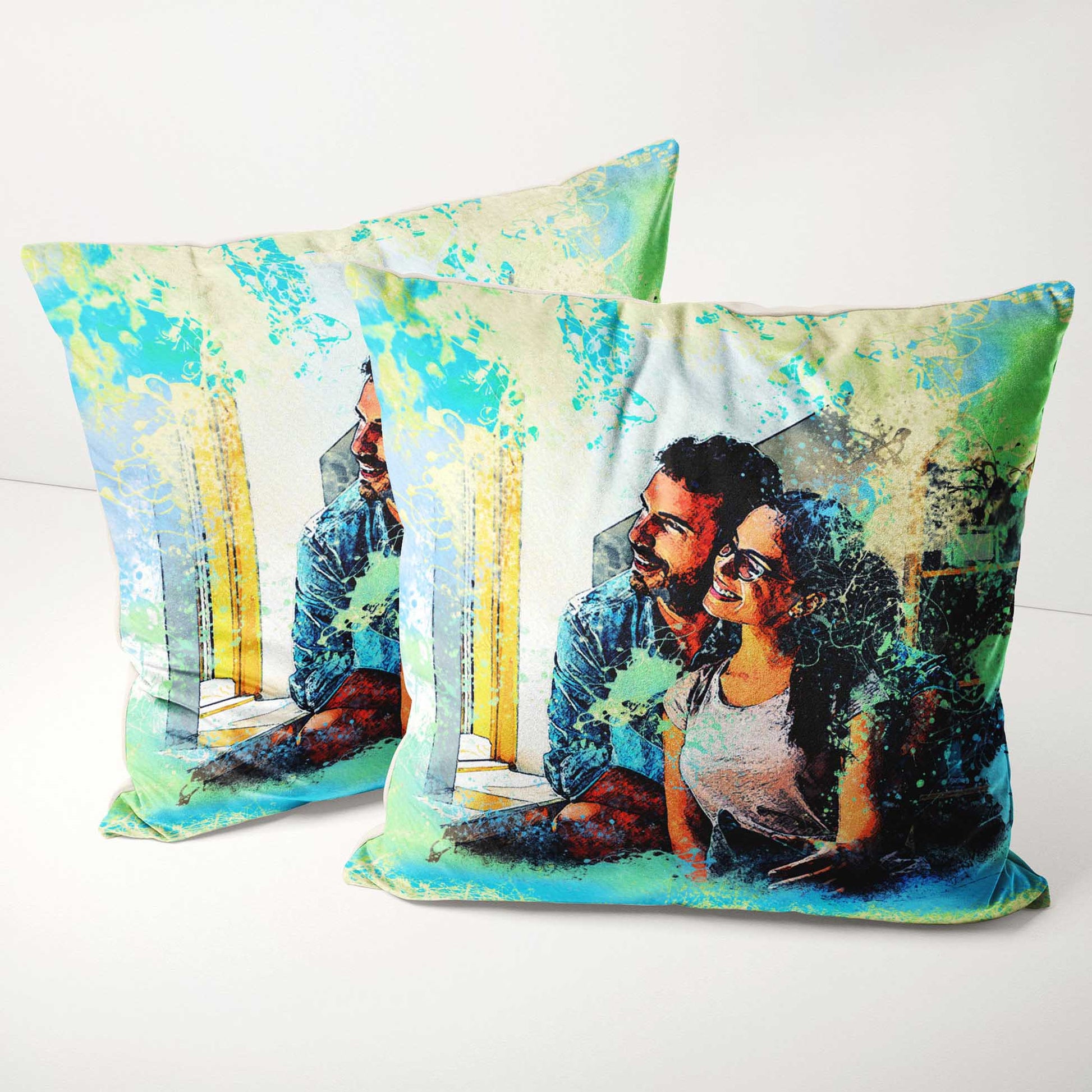 Bring your ideas to life with the Personalised Watercolor Splash Cushion. Its cosy and relaxing nature invites you to unwind and enjoy. The vibrant and unique watercolor splash design adds an exciting and creative touch to your interior