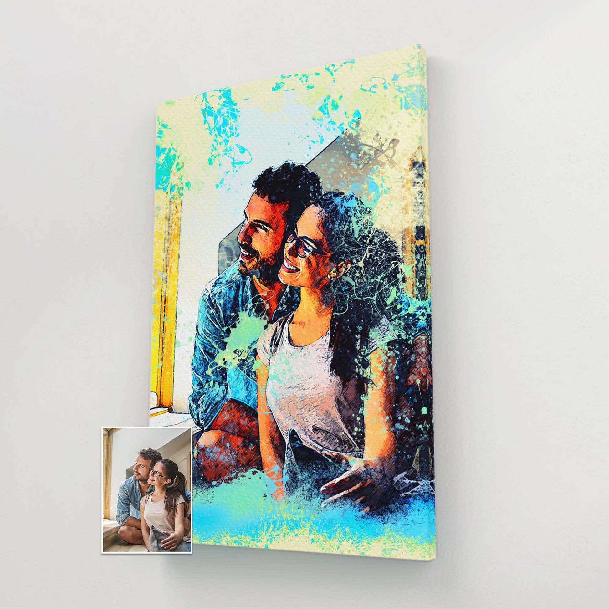 Embrace the beauty of art with a personalized Splash Watercolor Canvas
