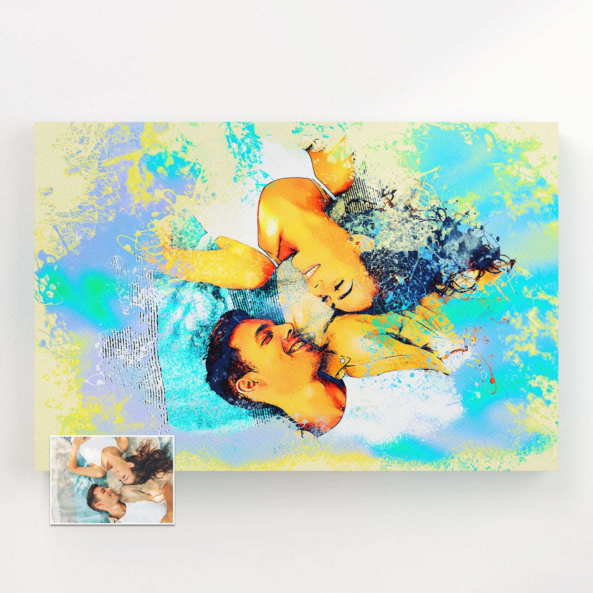 Dive into a world of color and creativity with a personalized Splash Watercolor Canvas