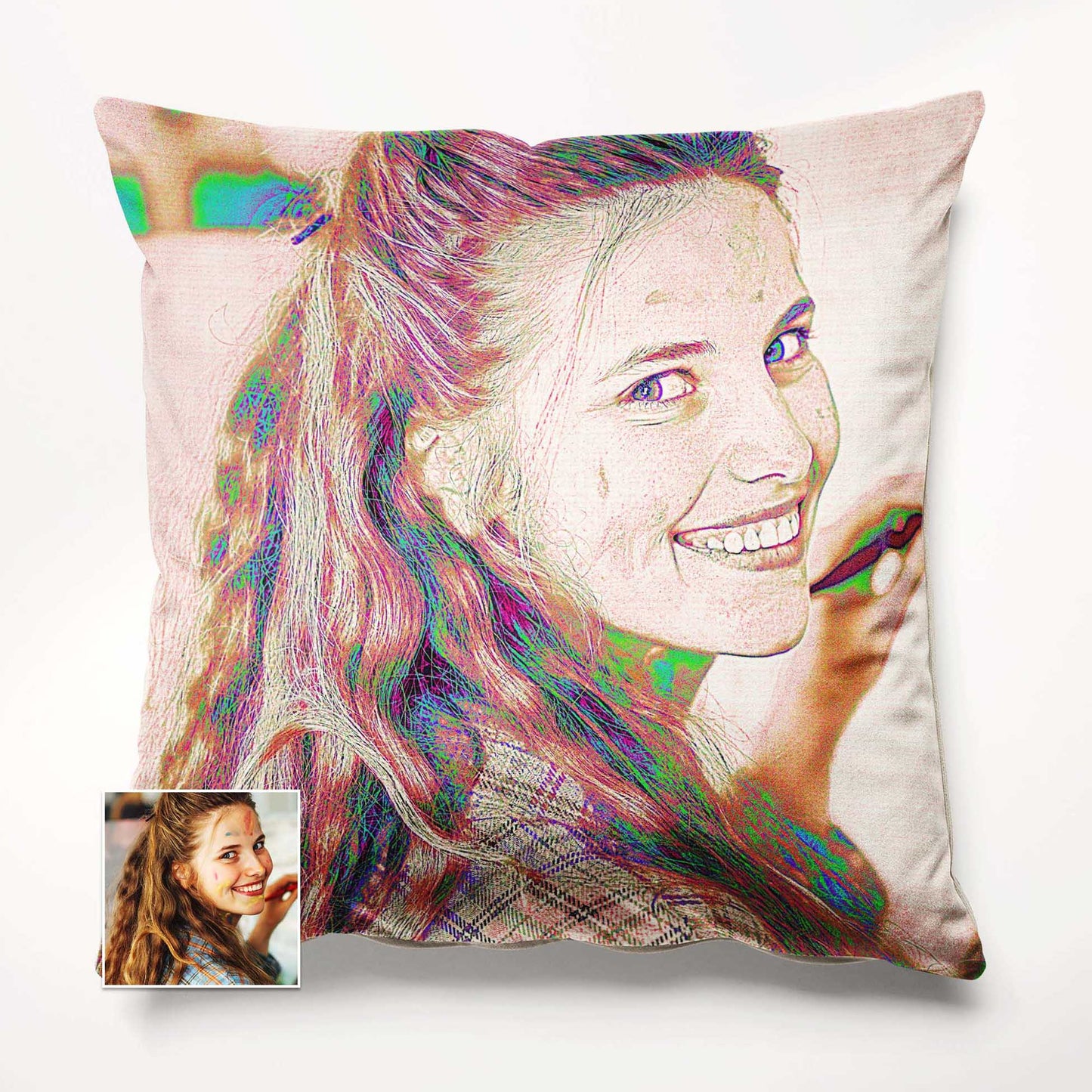 Discover the perfect blend of comfort and creativity with the Personalised Pencil Drawing Cushion. Its soft velvet fabric caresses your skin, offering a soothing touch. Printed from your photo, this handmade cushion showcases the artistry 