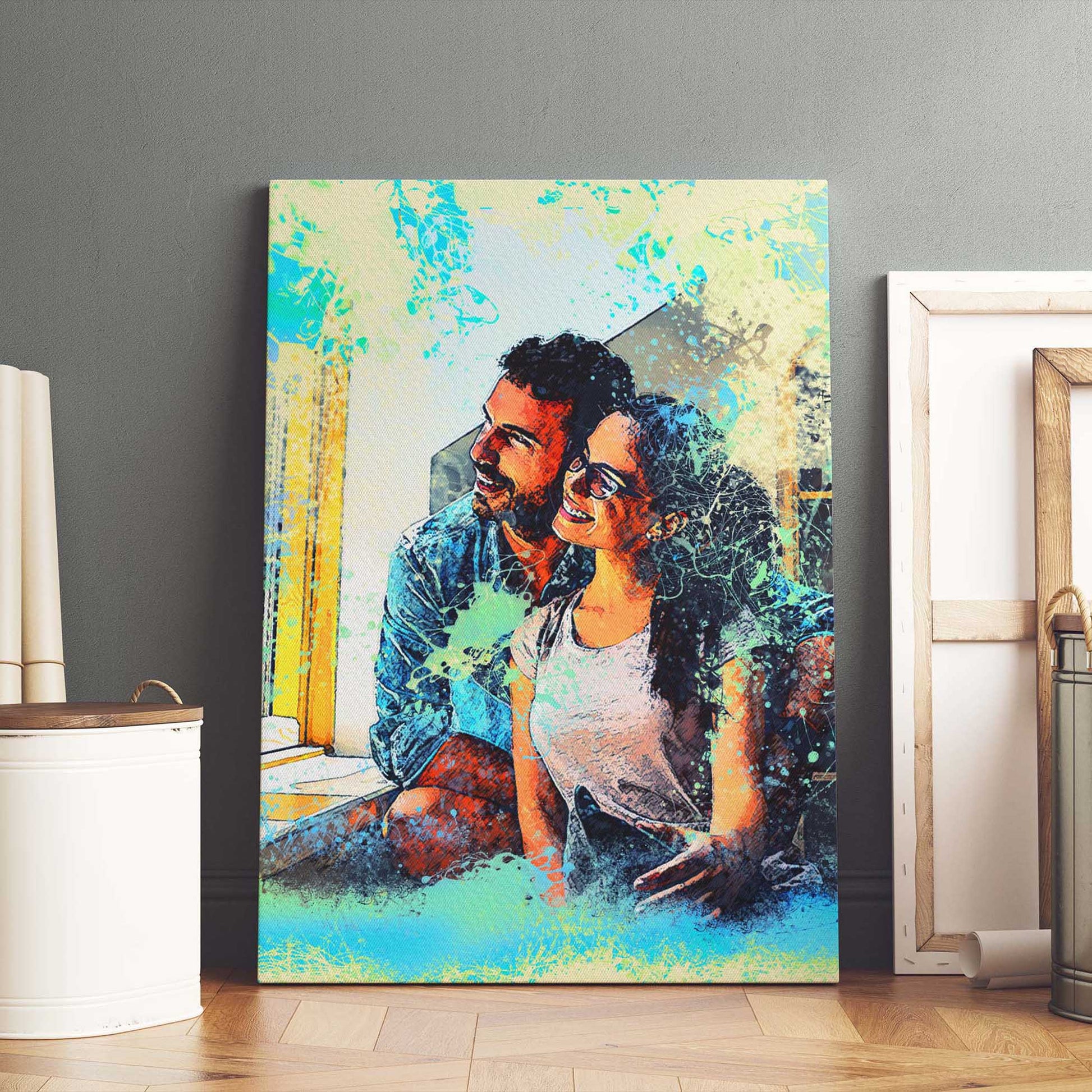 Elevate your home decor with a personalized Splash Watercolor Canvas