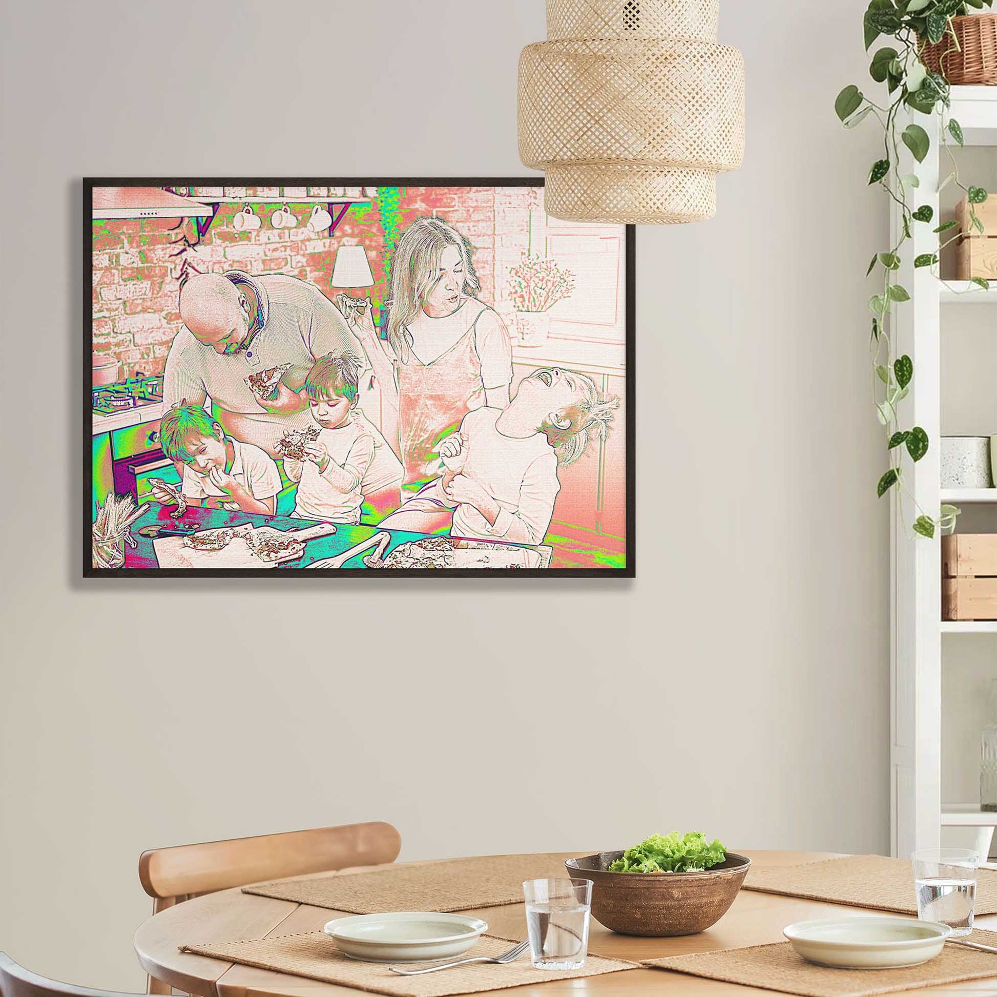 Cheerful Decoration for Your Home: Infuse your space with positivity and cheerfulness with this personalised pencil drawing framed print. Its vibrant colors and sharp lines create a cheerful atmosphere that uplifts the mood