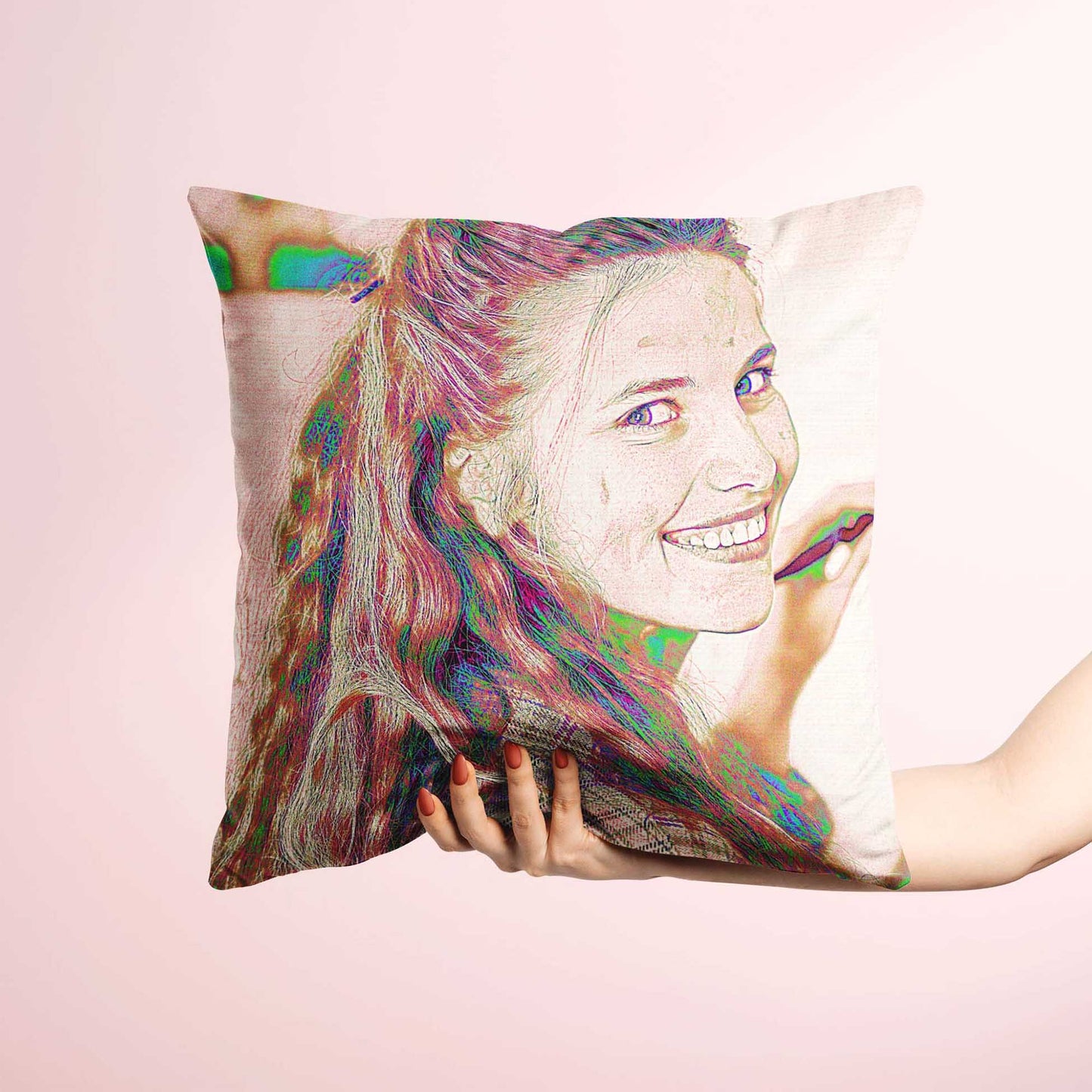 Experience the perfect blend of comfort and artistry with the Personalised Pencil Drawing Cushion. Its soft velvet fabric provides a cozy touch, while the print from your photo transforms it into a one-of-a-kind masterpiece. Handmade 