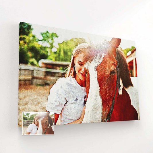 Transform your cherished photo into an exquisite masterpiece with our Personalised Artistic Oil Painting Canvas