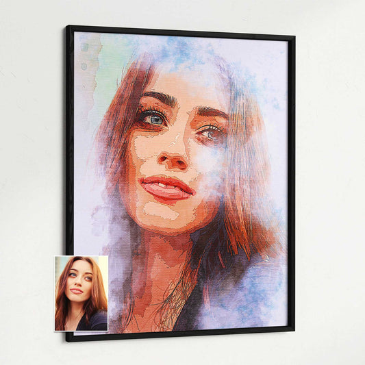 Immerse yourself in the enchanting world of our Personalised Watercolor Texture Framed Print. Created from your photo, this unique artwork combines the beauty of watercolor painting with a textured finish. Its beautiful and elegant design